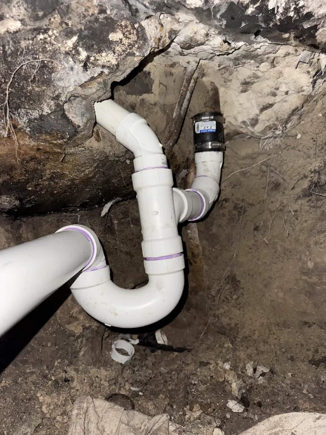 Under-slab drain line repair