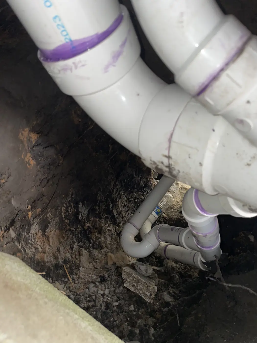 Under-slab drain fittings replaced